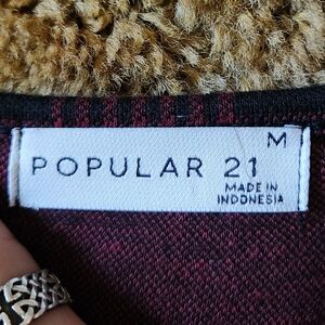 Popular 21 Burgandy Plaid Dress with Gold buttons Size Medium